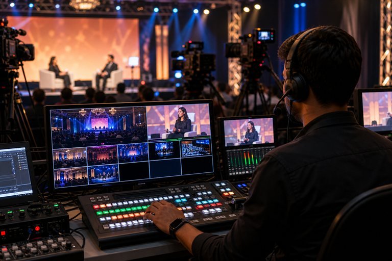 Multi-camera live streaming control room