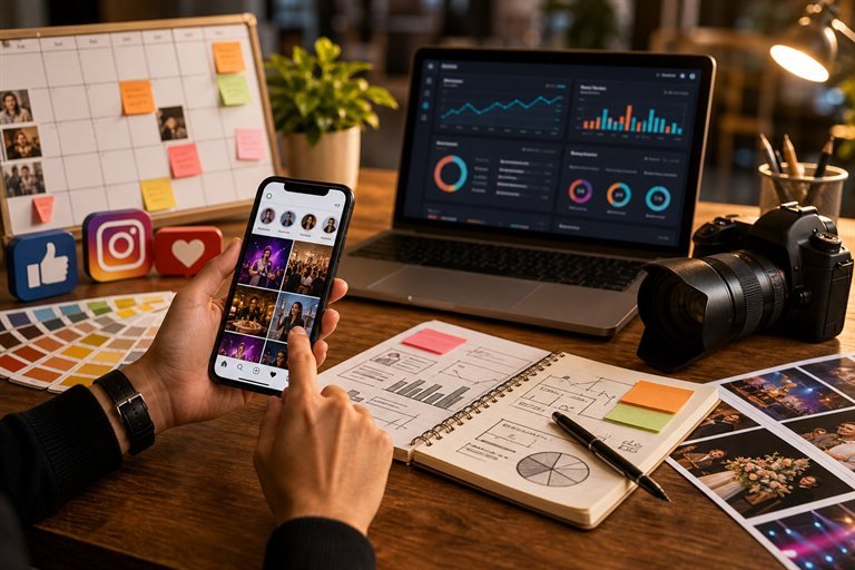 Social media marketing workspace